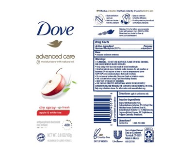 Dovedrysprayapplewhiteteaapdeoae (Dove Advanced Care Dry Spray Apple And White Tea 48h Antiperspirant Deodorant)